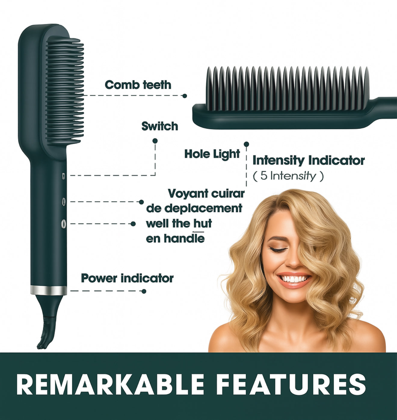 Straight comb – salon-smooth hair in just one stroke